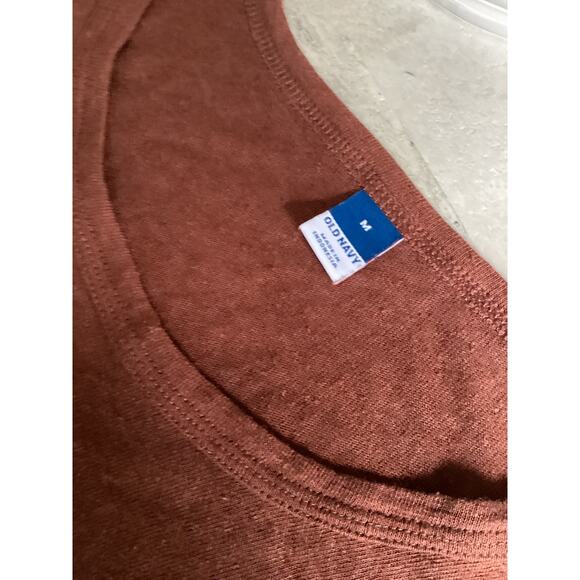Old Navy Rust Linen-Blend Flutter-Sleeve Scoop-Neck Top - Picture 3 of 5